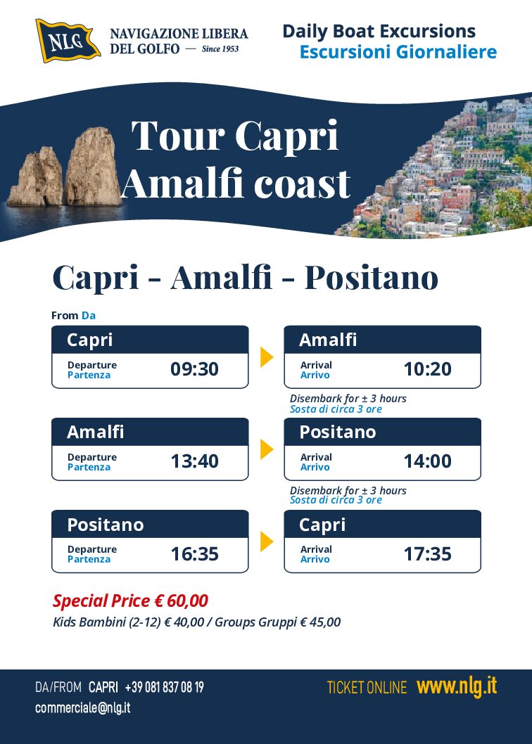 Tour da Capri per Amalfi e Positano
