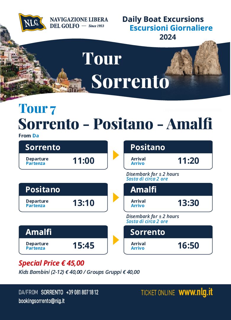 Tour(7/8) da Sorrento per Amalfi , Positano